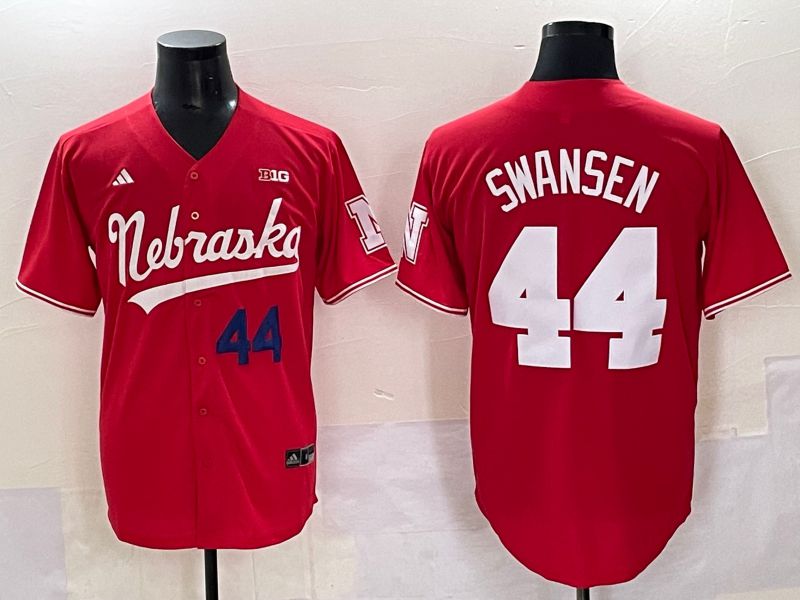 Men Nebraska Cornhuskers #44 Swansen Red 2025 Joint Name NCAA Jersey style 5->ncaa teams->NCAA Jersey